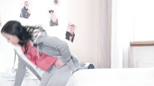 Barely legal petite teen Kristy Black rides Rocker's big boner with her ass GP480