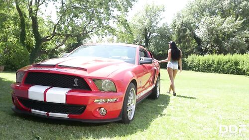 College Hottie Gives Car Body Shine With T&A