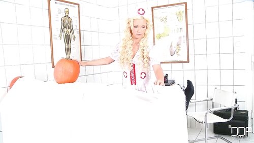 Hot nurse's Halloween blowjob