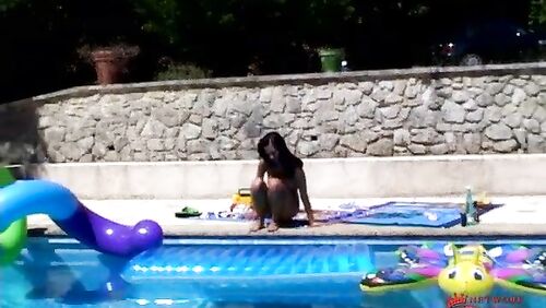 Venus Fucks herself by the Pool